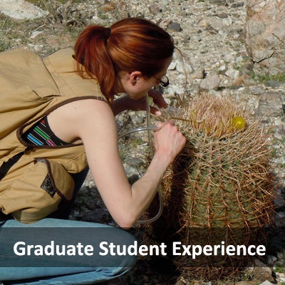 student working with a cactus (c) UCR/CNAS